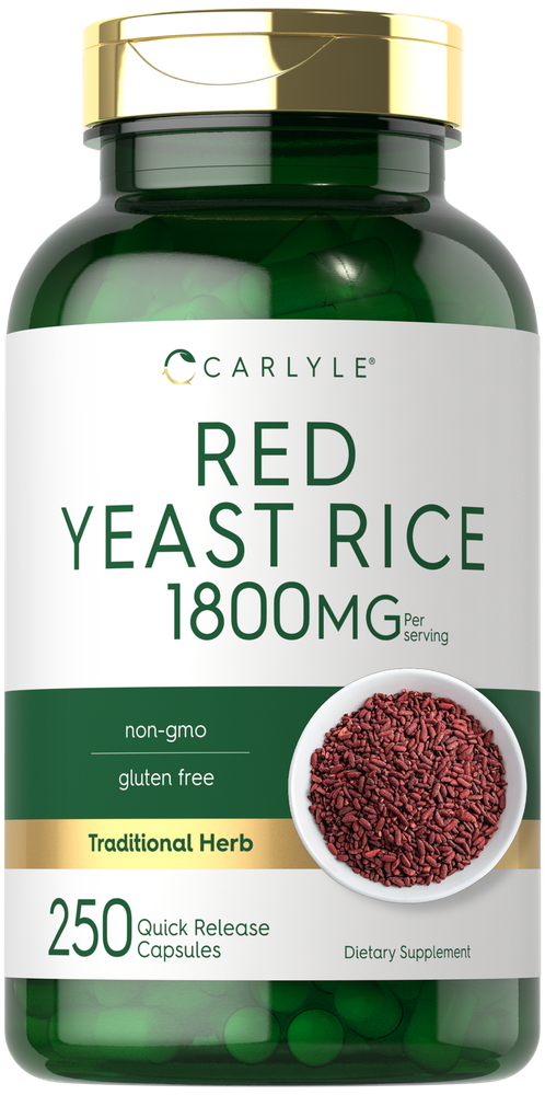 Red Yeast Rice | 250 Capsules | Non-GMO, Gluten Free | by Carlyle