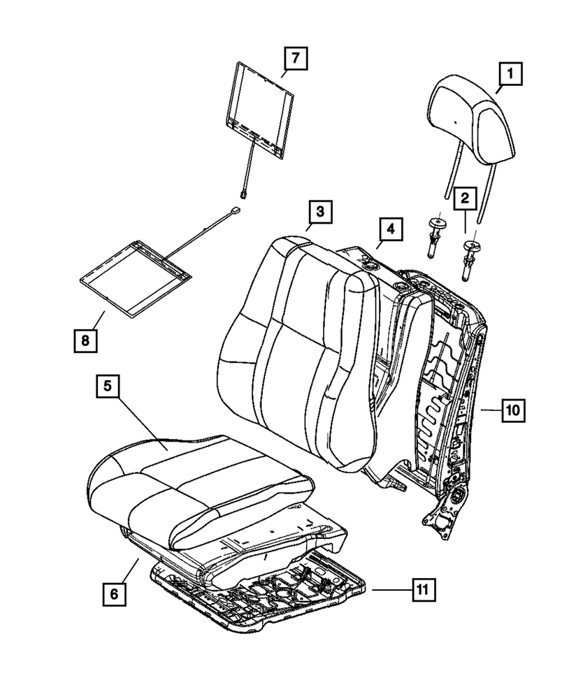 Genuine Mopar Front Seat Cushion Cover Right 6EG30LR5AA
