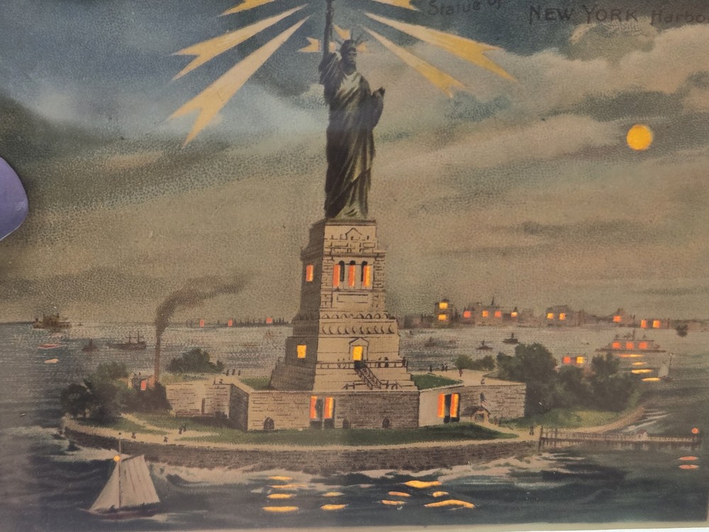 Rare Statue of Liberty Hold-to-Light Postcard J. Koehler c1900