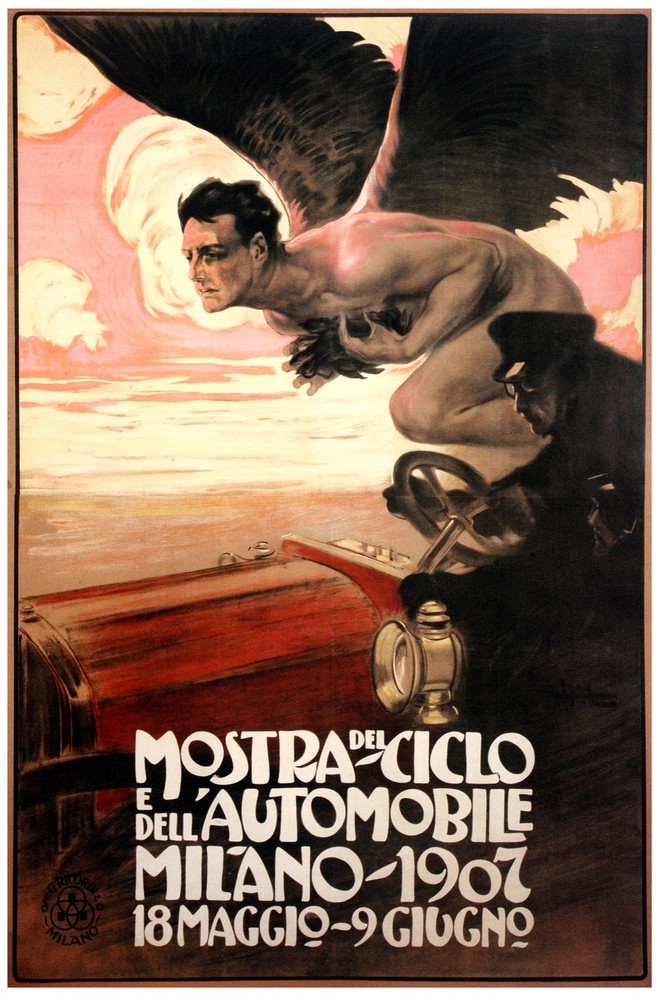 8304.Decoration Poster.Home Room design art print.Car race angel.Milano Italy