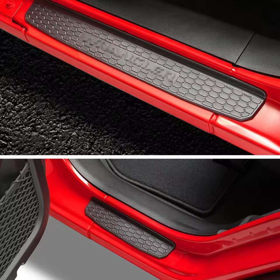 4PCS Car Door Sill Scuff Plate Guard Protector Kick For Jeep Wrangler JL 2018-25