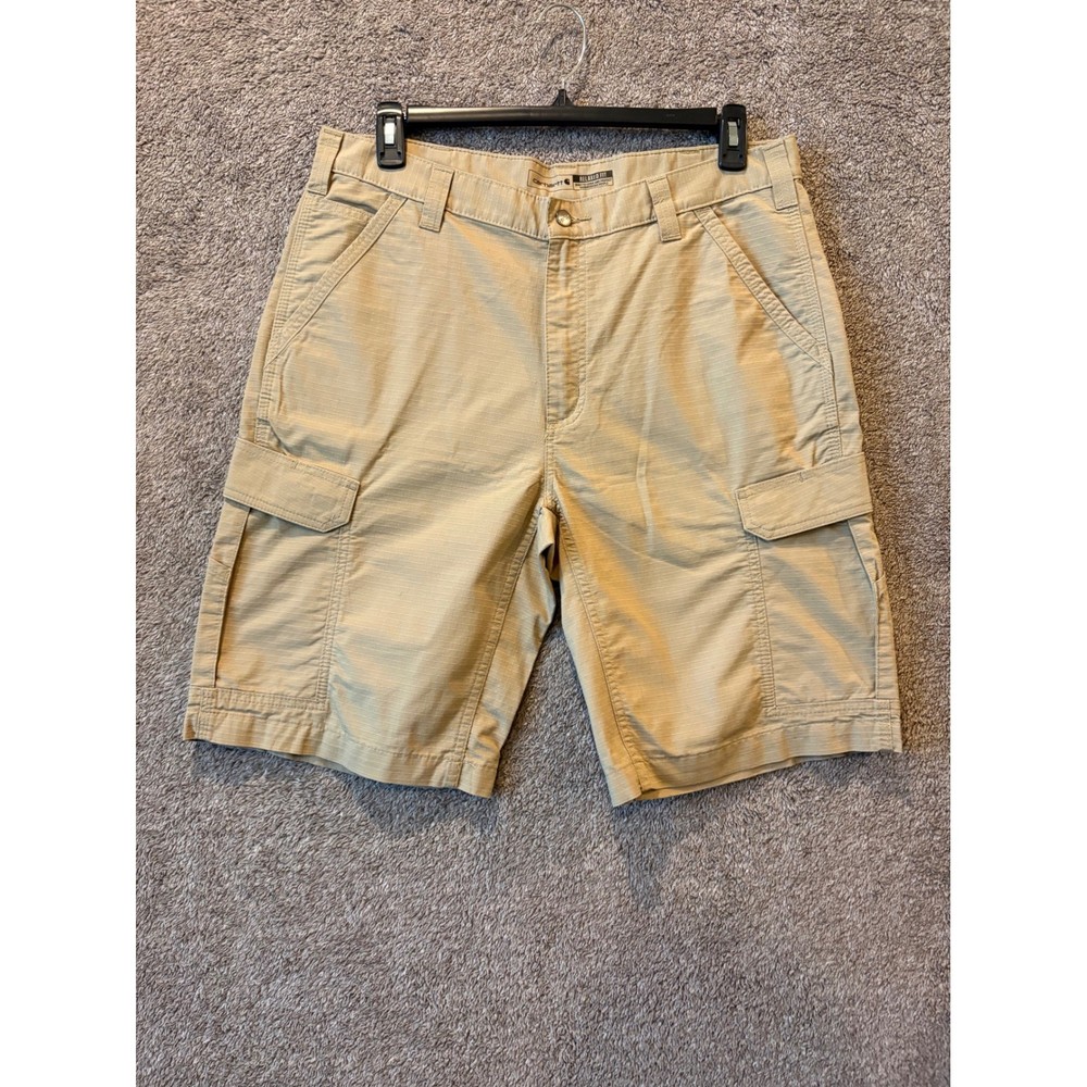 Carhartt Mens Relaxed Fit Ripstop Cargo Khaki Workwear Shorts
