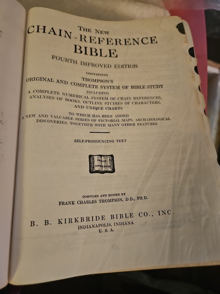 1964 Thompson Chain Reference Bible KJV Kirkbride Study Bible 4th Improved Ed