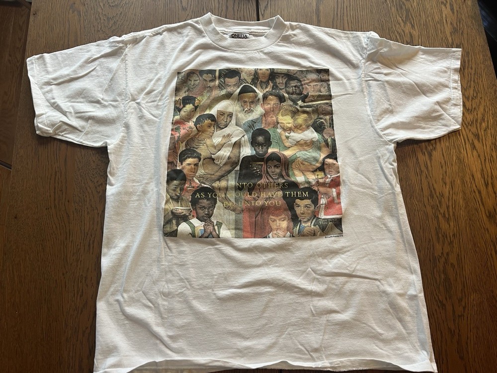 Norman Rockwell Golden Rule Single Stitch Vibtage 90’s Shirt