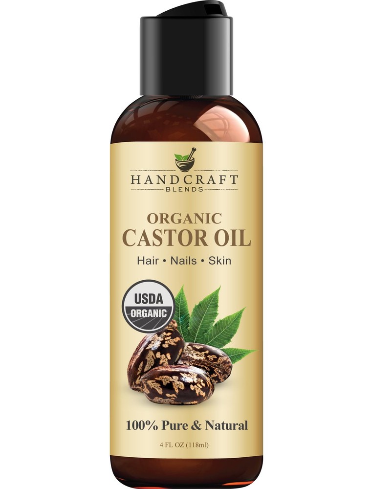 Aceite De Ricino Orgánico 4 Oz 100 Puro y Natural Para Cabello Pestañas y Piel