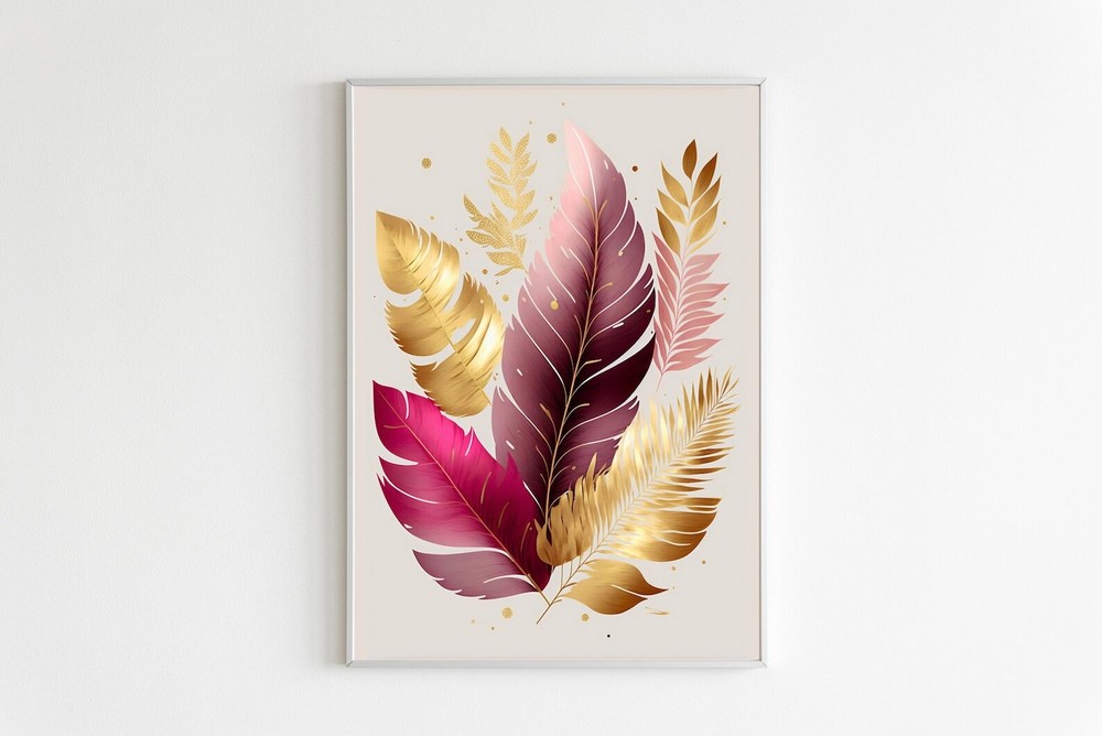 Feather Wall Art Botanical Wall Art Print Modern Neutral One Piece Feathers