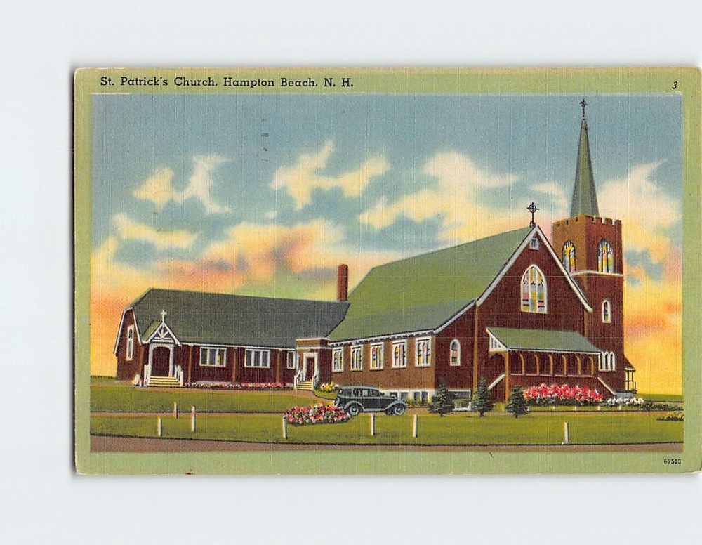 Postcard St. Patricks Church Hampton Beach New Hampshire USA