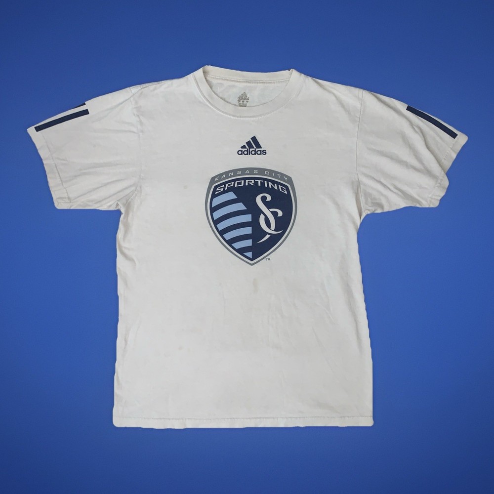 Vintage Sporting Kansas City Shirt Mens Size M SKC MLS Soccer White Adidas Y2K