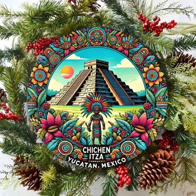 Chichinicha Pyramid Vintage Mexican Decor Aluminum Wall Art