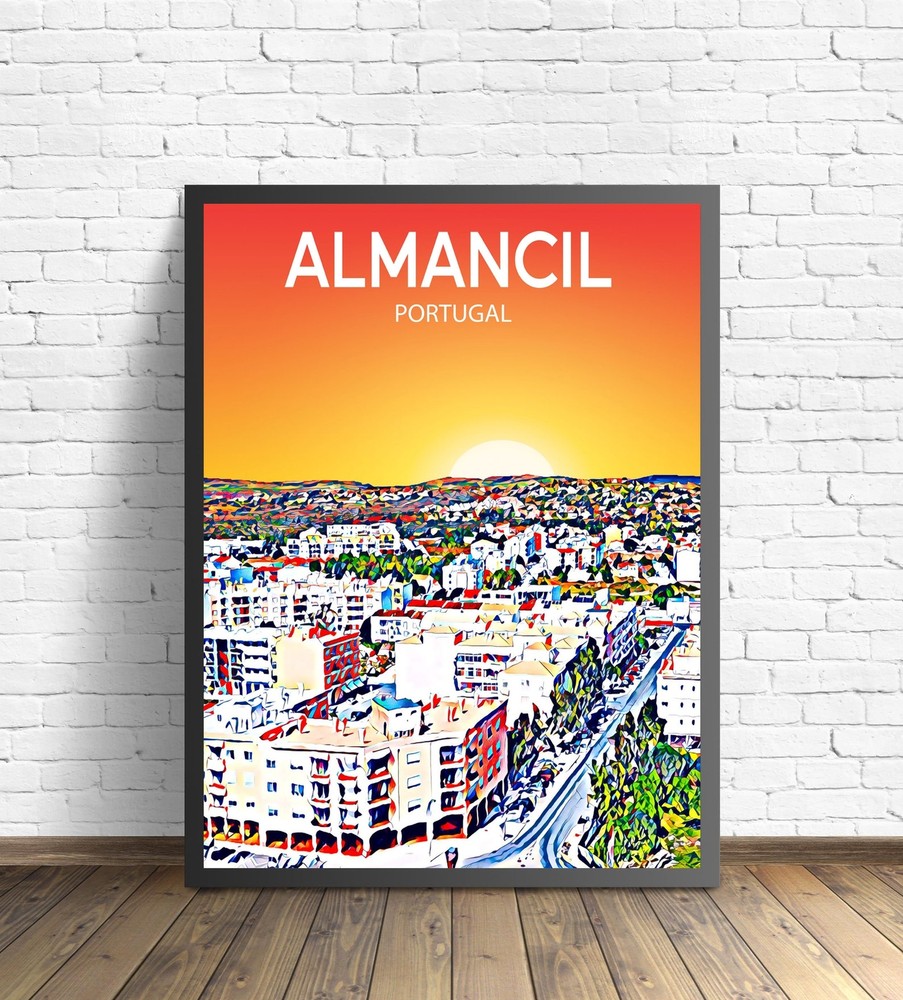 Almancil Portugal Art Poster Sunset Night Poster Art Print Almancil City Modern