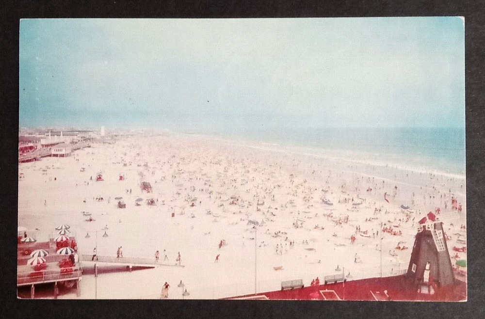 Aerial View of Wildwood Beach Amusement Pier New Jersey NJ Koppel Postcard 1960s