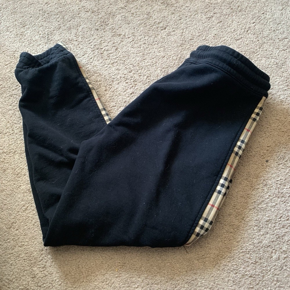 Burberry Nova Check Sweat Pants track jogging pants joggers black sz L