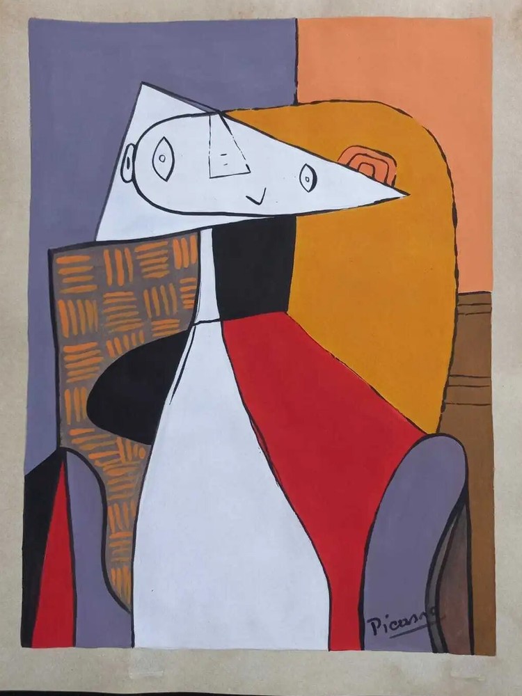 Pablo Picasso COA Art Drawing Painting Vintage Handmade Signed Original Paper