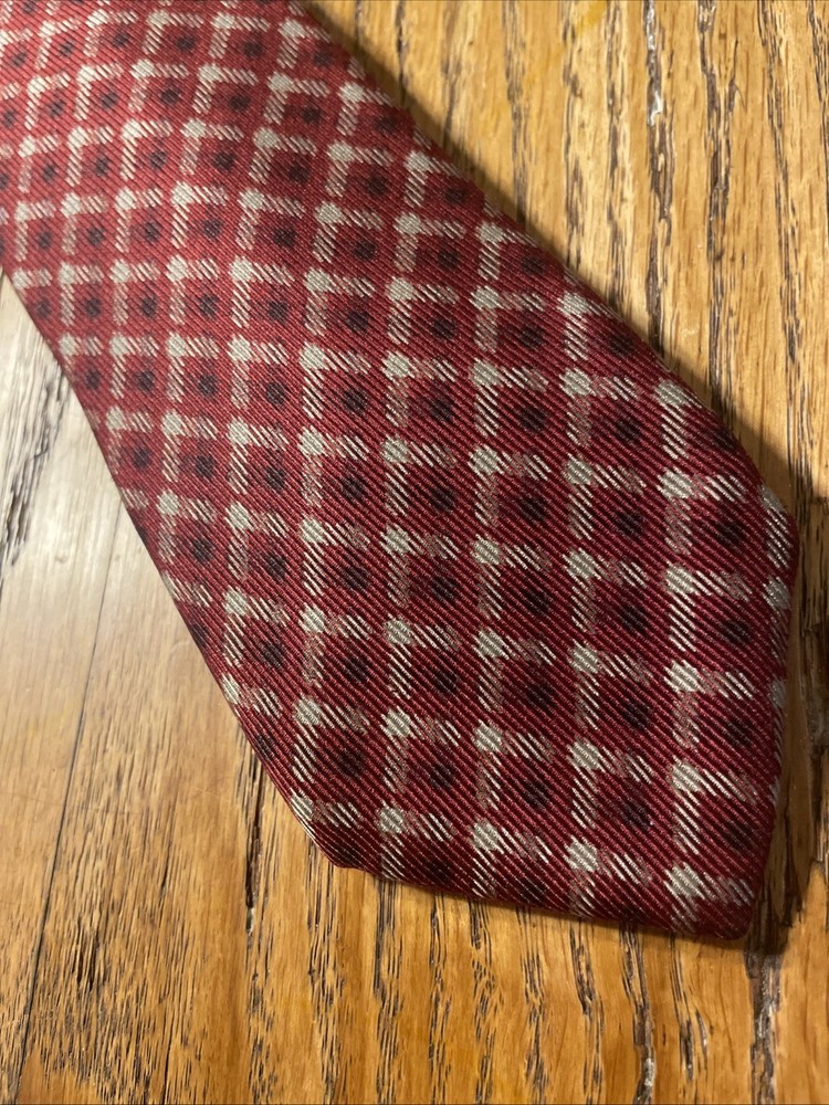 Vintage Gianni Versace Silk Tie Men’s Plaid Necktie Made In Italy