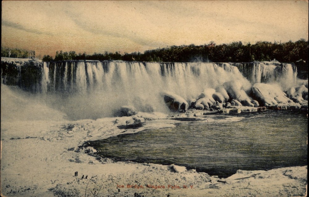 Niagara Falls NY ice bridge c1910 unposted vintage postcard v419