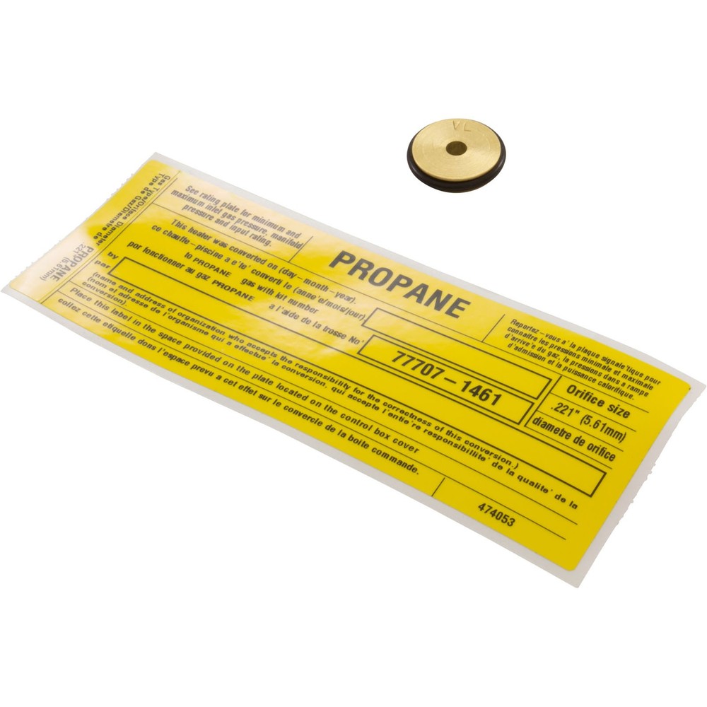 Conversion Kit, Pentair MasterTemp/Max-E-Therm 200, Nat. to LP : 77707-1461