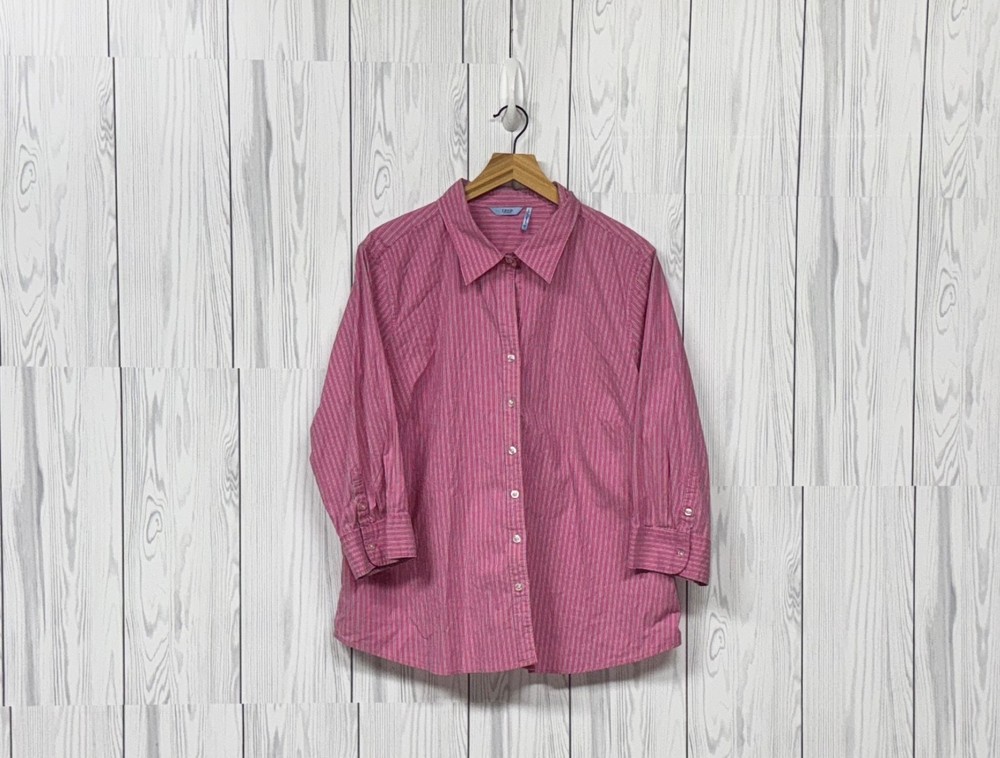 Izod shirt womens size 2x button up long sleeve pink patterned