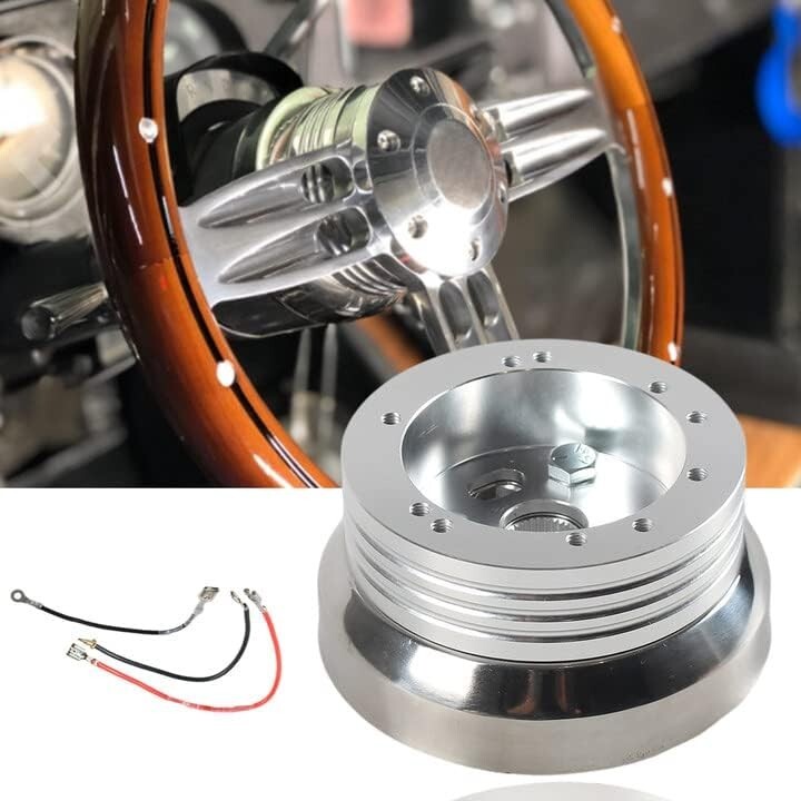 Compact Billet Steering Wheel Hub Adapter for 5/6 Hole Racing Wheels - 1.12 lb