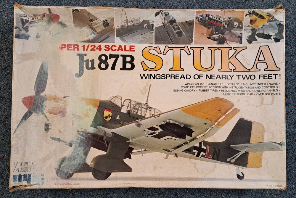 Vintage 1/24 MPC  JU-87B Stuka  parts kit.  No Reserve ! (bagged)