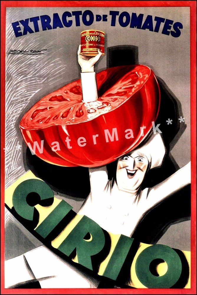Vintage Poster 1930 Tomato Extract Retro Style Print Home Kitchen Décor