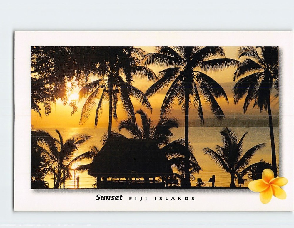 Postcard Sunset Scene in Fiji
