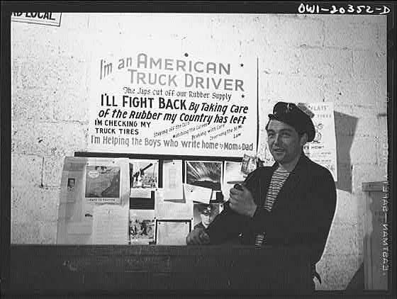 Lynchburg Virginia 1940s Truck Driver at Terminal American Truck Driver Poster