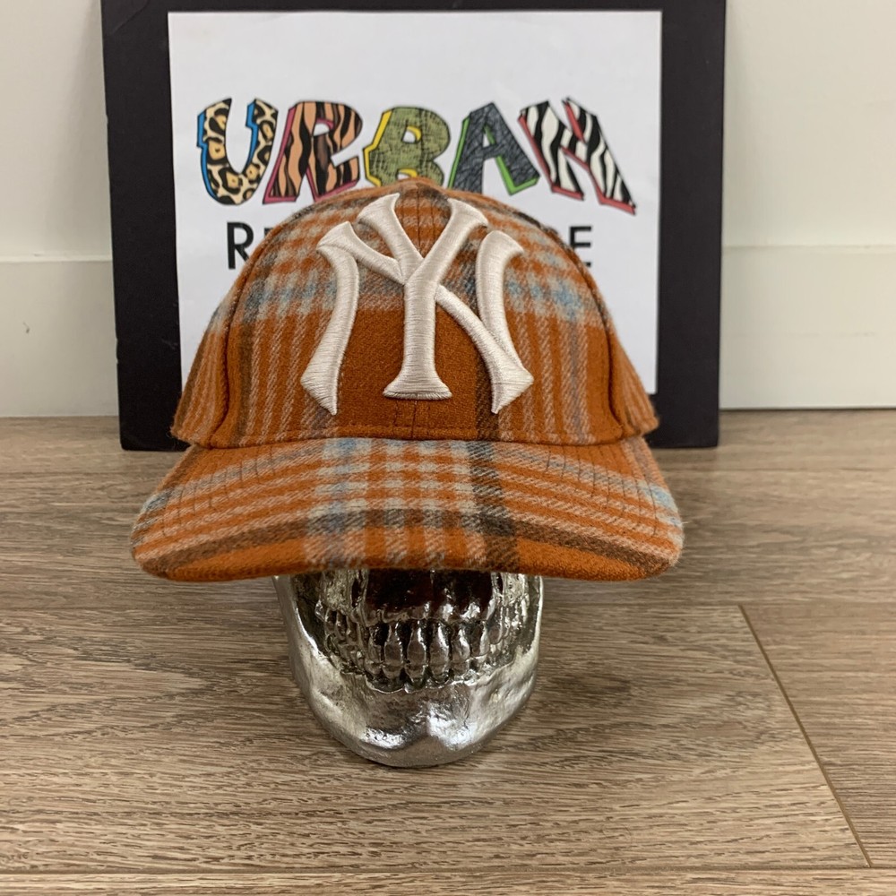 GUCCI NEW YORK YANKEES PLAID STRAPBACK HAT CAP SUPREME POLO AIME LEON DORE MLB