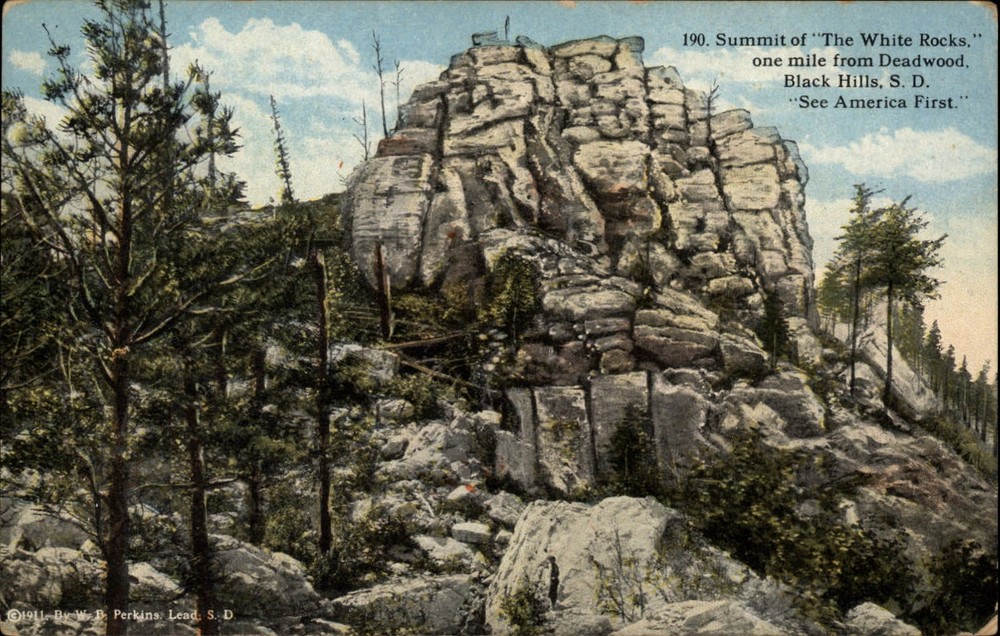 Black Hills South Dakota ~ White Rocks summit ~ near Deadwood ~ postcard sku033