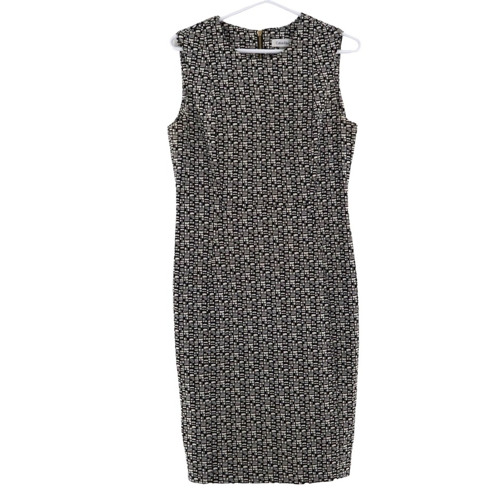 Calvin Klein Sheath Dress Womens 8 Black Classic Sophisticated Office Business