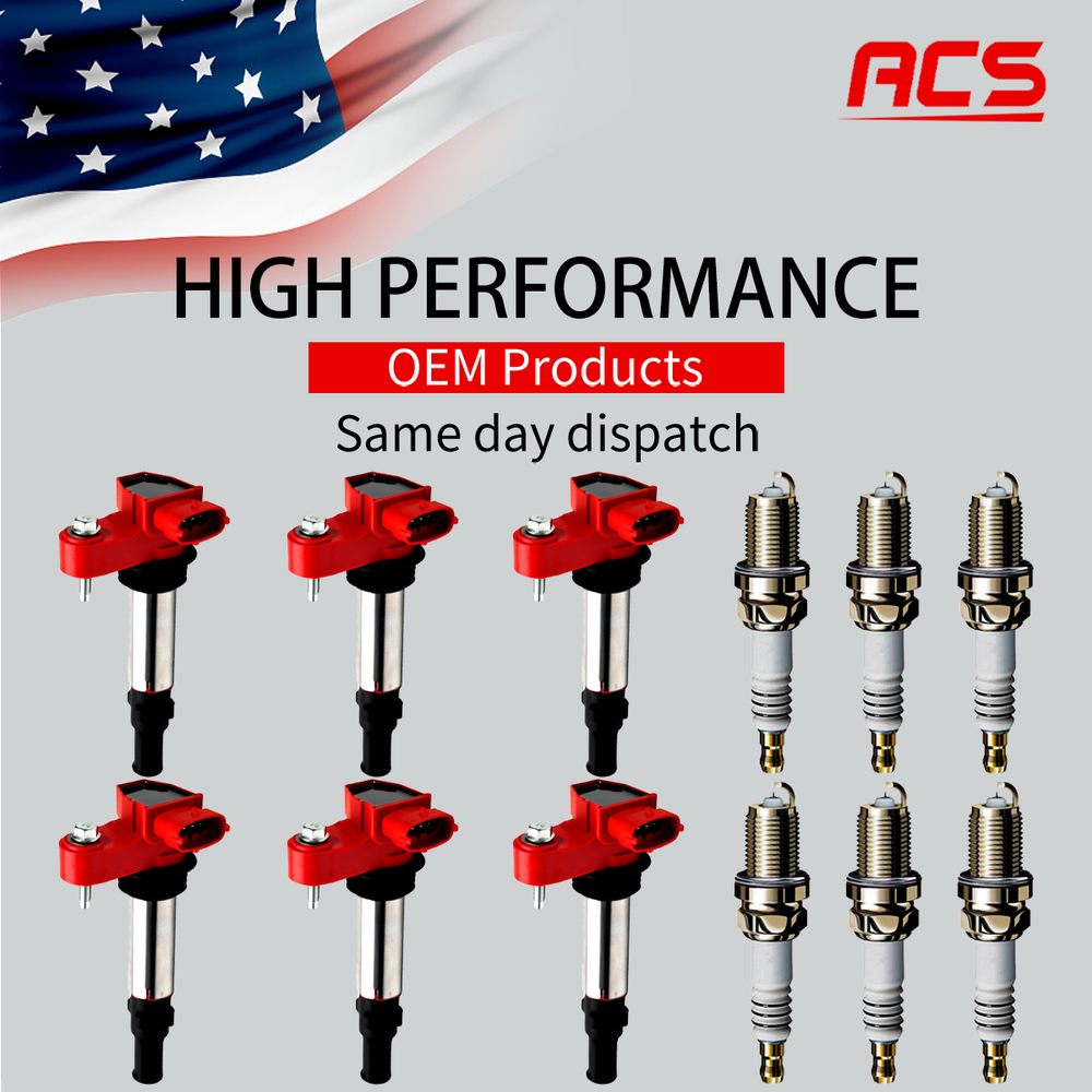 6X OEM New Ignition Coil + 6X Iridium Spark Plug For Buick Cadillac GMC V6 UF375