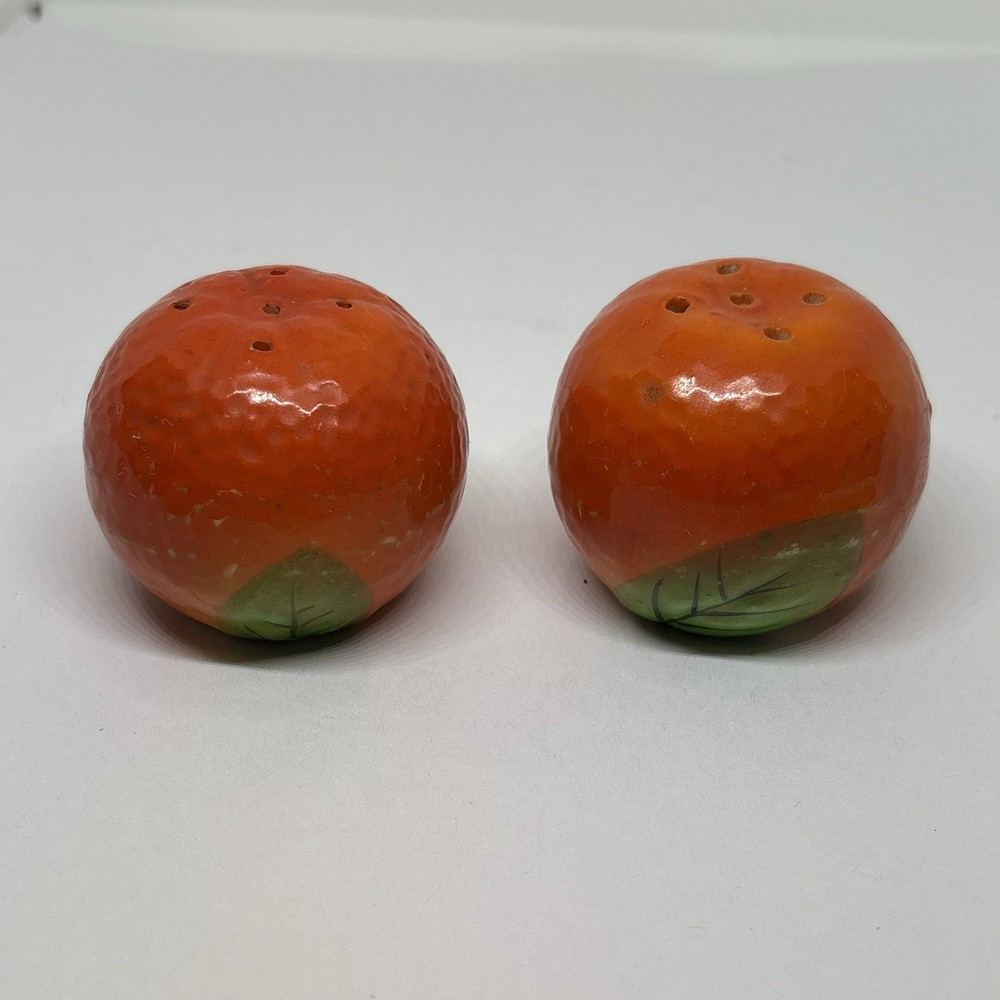 Orange Fruit Salt Pepper Shakers Vintage Japan