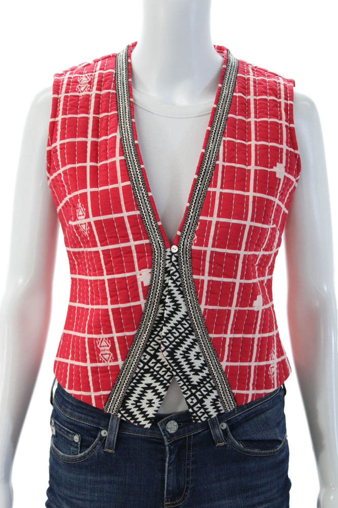 Twinset Childrens Girls Plaid Sleeveless Vest Blouse Red Size 14Free Shipping in US $100+ Orders | $6.95 Orders Below
