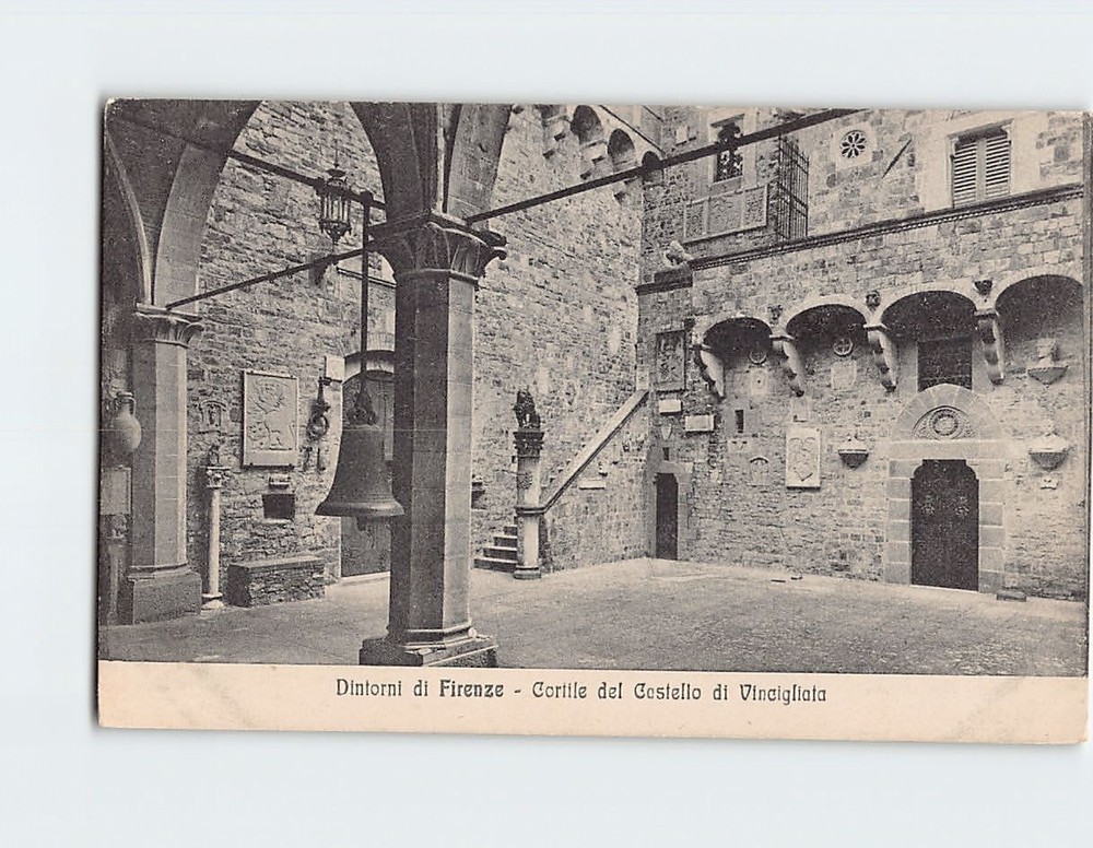 Postcard Courtyard of Castello di Vincigliata Florence Italy