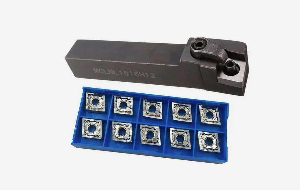 MCLNL1616H12 CNC Lathe Carbide Turning Tool Holder + 10Pcs CNMG120404-HA Insert
