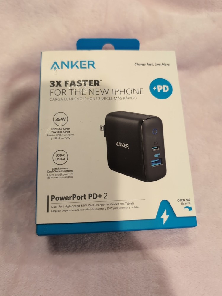 Anker 35W Dual Port USB-C Fast Charger with 20W USB-C and 15W USB-A New Sealed