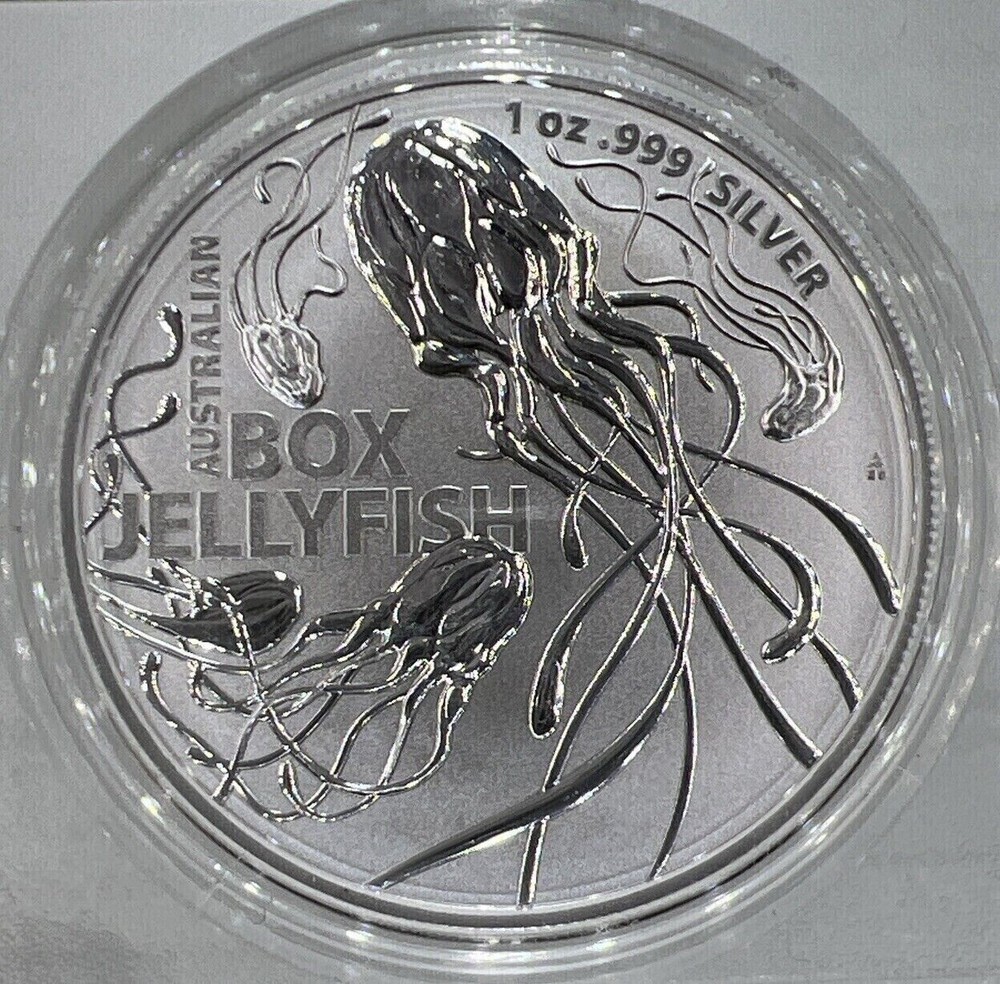 Australia Box Jellyfish 1oz Silver Coin in Protective Capsule a3303