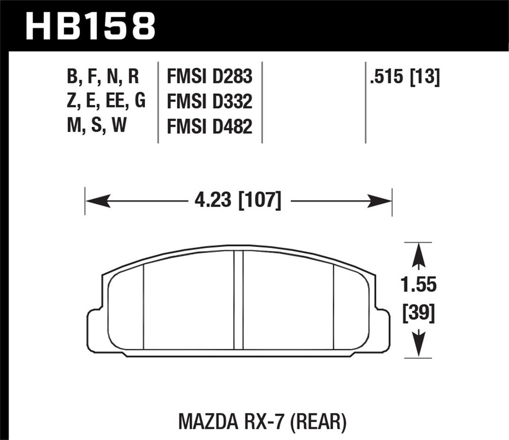 Hawk Performance HB158D.515 ER-1 Disc Brake Pad
