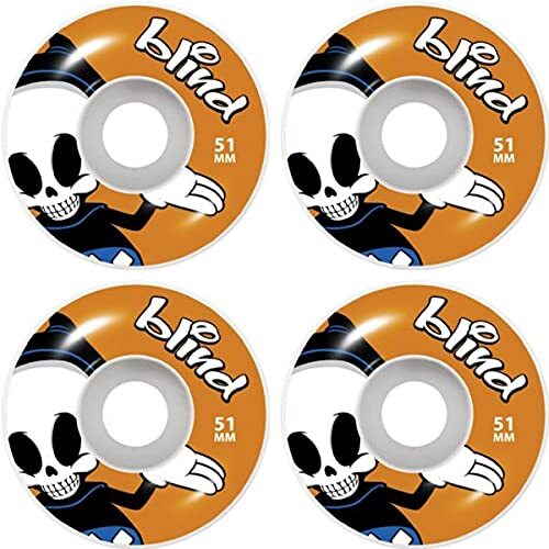 Blind Skates Reaper Character White/Orange Skate Wheels 51mm 99a (Set of 4)
