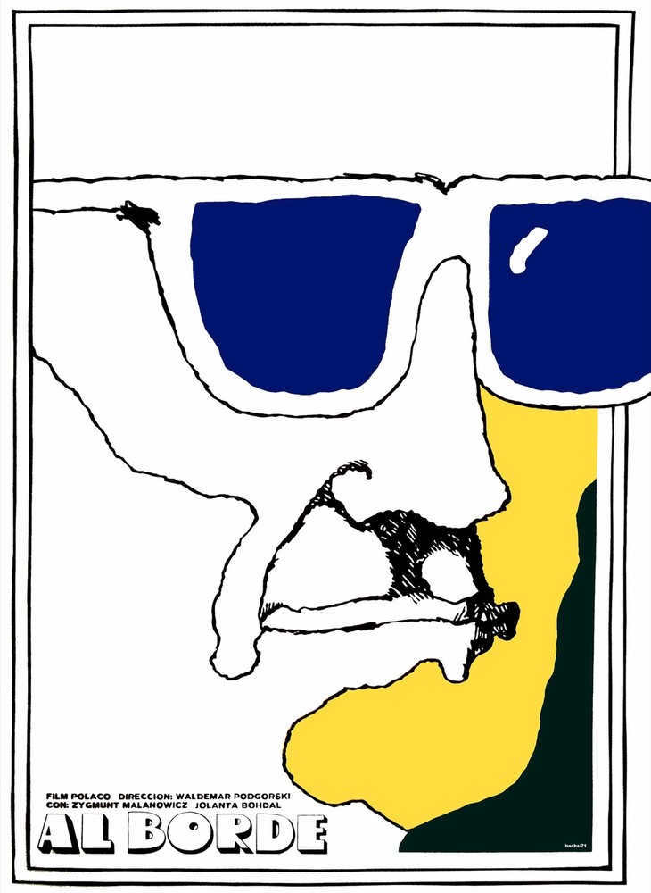 4643.Al borde.man with blue sunglasses.movie.POSTER.Decoration.Graphic Art