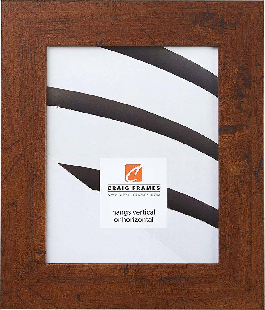 FM74DKW 11x14 Rustic Photo Frame with Smooth Grain Finish and 2-Inch Dark Wood Design