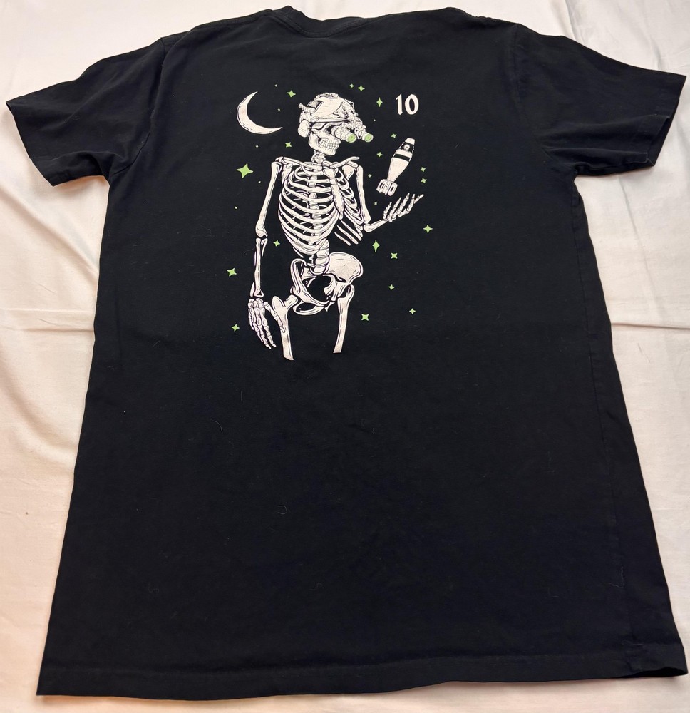 Black Rifle Coffee Company Shirt Mens Medium Black Skeleton Moon Graphic Tee
