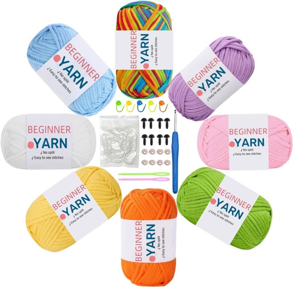 Easy Peasy Yarn,Beginner Yarn with Easy-to-See Stitches,Yarn for Multicolor