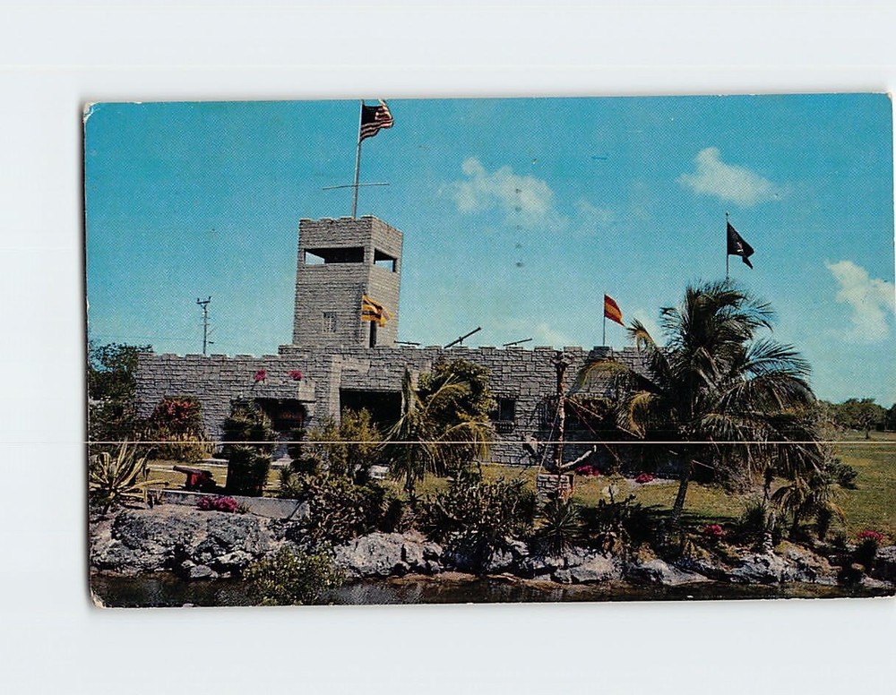 Postcard McKee's Sunken Treasure Fortress At Treasure Harbor Florida Keys