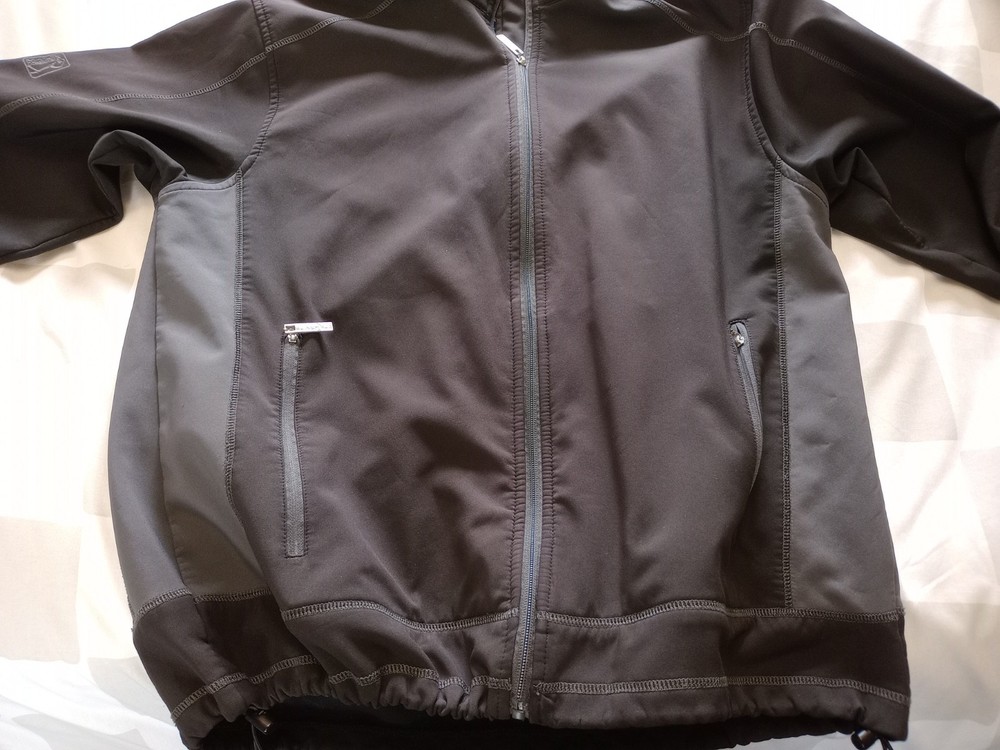 PGA Tour Mens Neoprene Jacket M Black Grey Zip Pockets Stretch Material