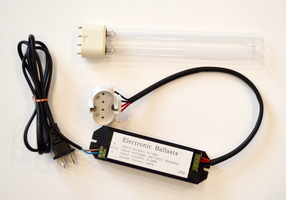 18W UV-C 254nm 2G11 Base Bulb Lamp with 120V AC Ballast-image