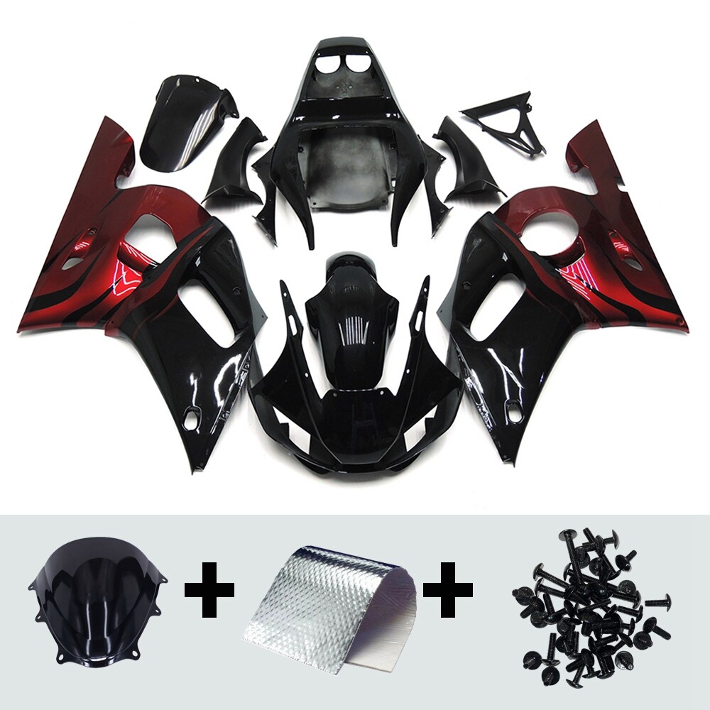 Red Black ABS Fairing Kit for Yamaha YZF600 R6 1998-2002 Motorcycle Bodywork