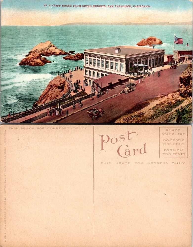 Cliff House from Sutro Heights San Francisco California Postcard