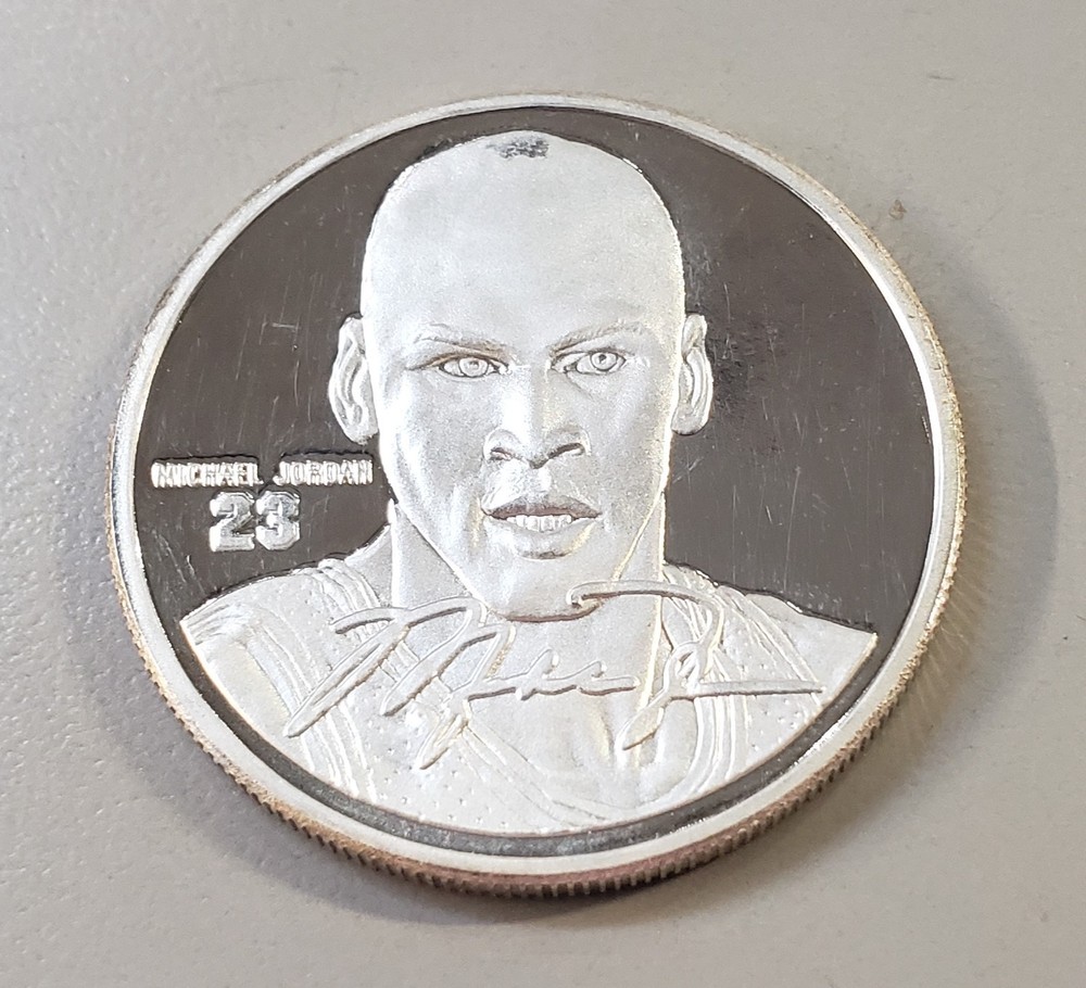Bullion Silver Michael Jordan Round Coin Upper Deck Retired/Returned 999 Silver!