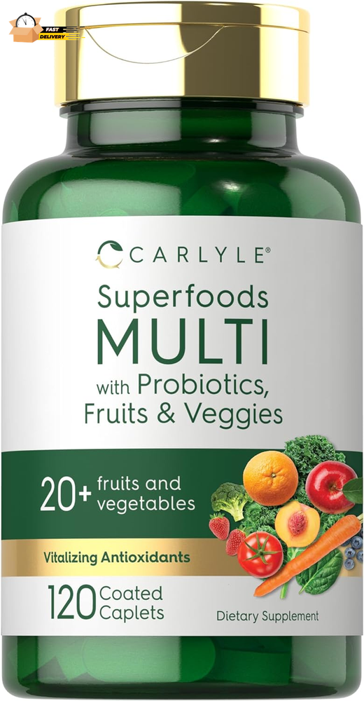 Fruits and Veggies Supplement | 120 Count | Superfood Multivitamin with Probiot