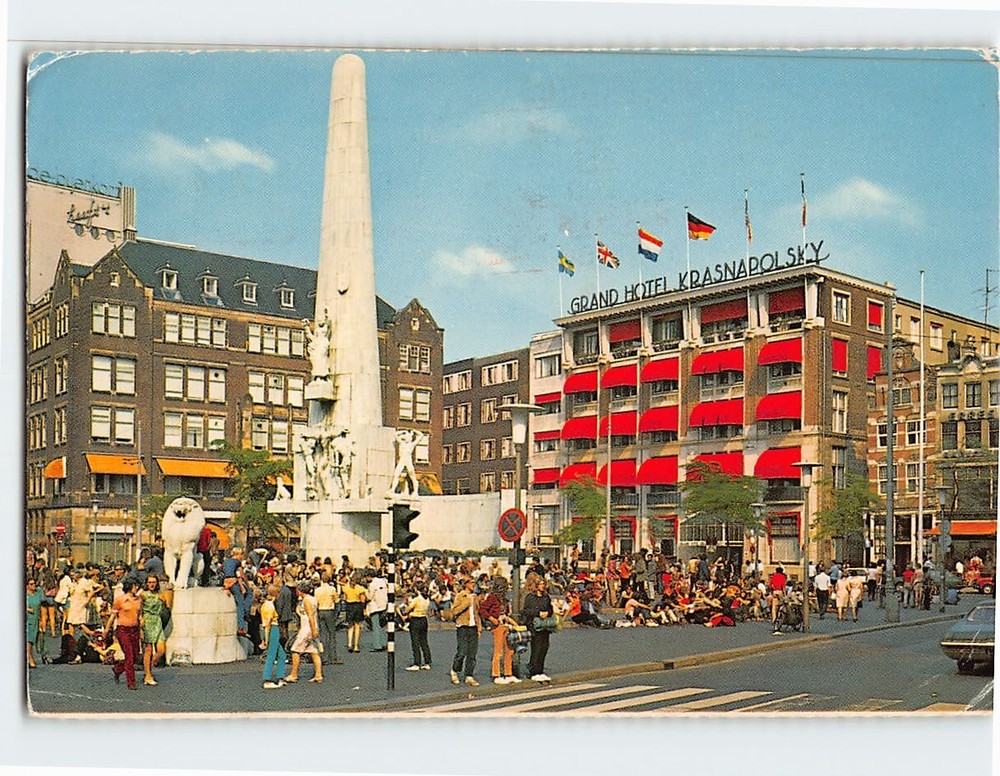 Postcard National Monument Amsterdam Netherlands